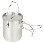 Mastiff Gears Ā® 304 (18/8) Stainless Steel Solo Camping Cup/Pot with Lid and Folding/Hanging Handles 25 fl.oz / 750ml